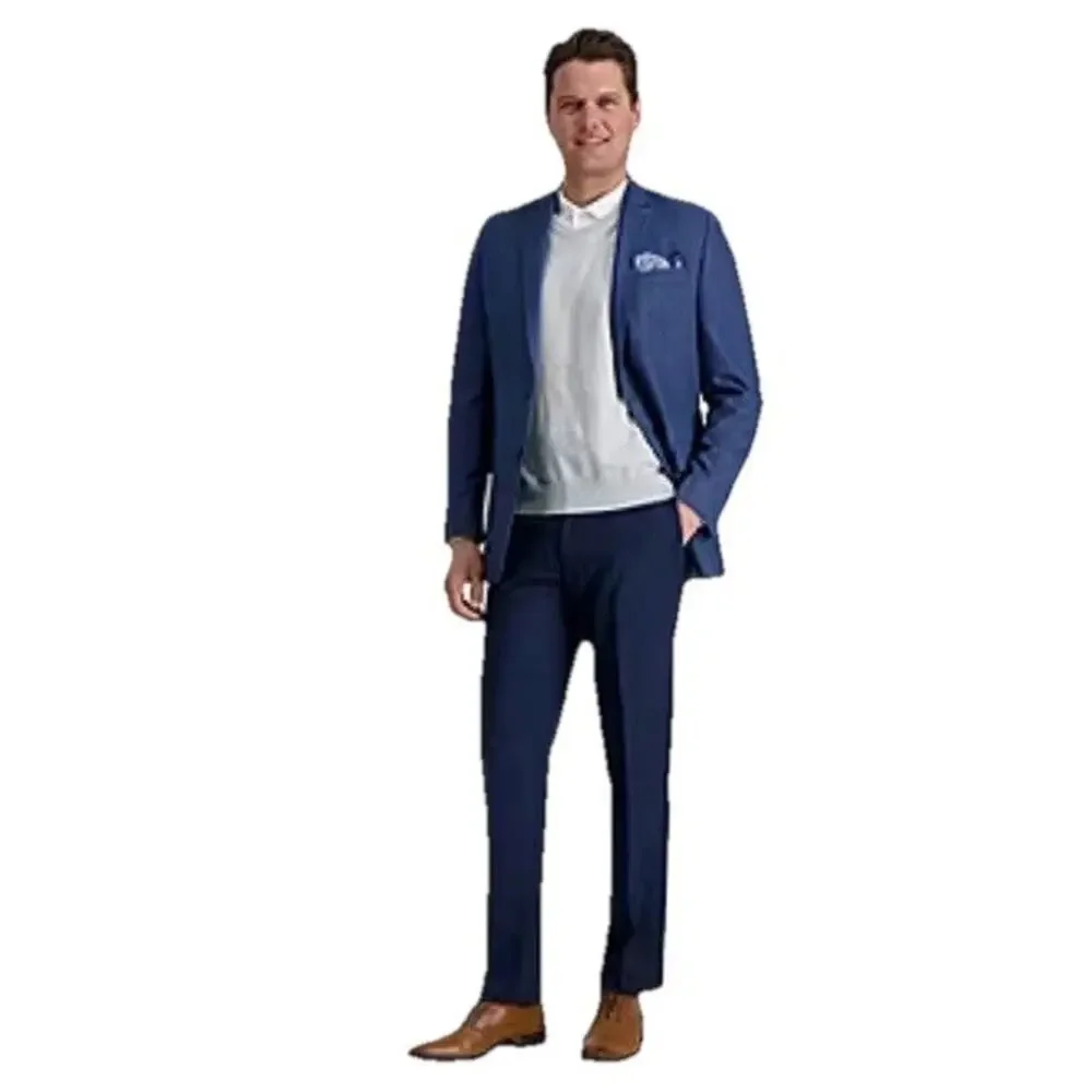Haggar Premium Comfort Mens Straight Fit Dress Flat Front Pant 36W x 29L‎ Navy